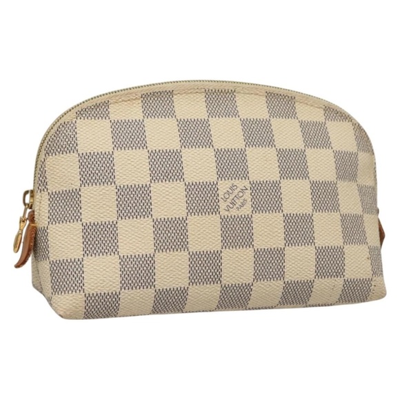 LOUIS VUITTON Pouch N60024 Damier Azur Canvas Damier Azur Pochette Cosmetic used - Picture 1 of 9